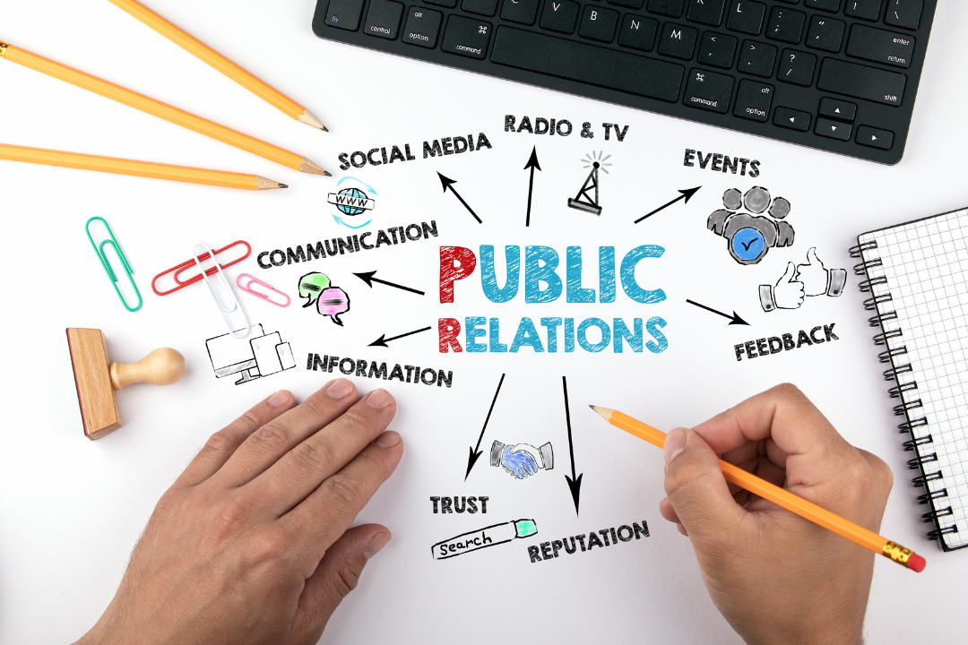 Public relations expert conducting email outreach and analyzing backlinks from media websites.